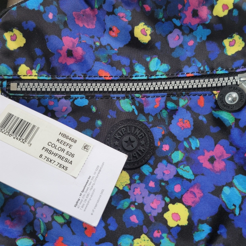 ✨️HP✨️Kipling | NWT Blue/Multicolor 'Fresh Freesia' Floral Crossbody Bag - Picture 6 of 10